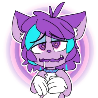 🌀 การ์ตูน, ตัวละคร, สีม่วง, แมว, อนิเมชั่น telegram sticker