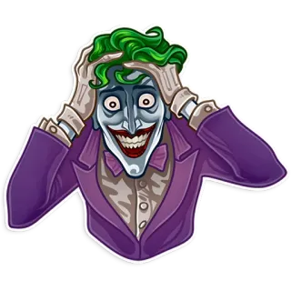 😱 Joker Joker, DC Comics, villain, crazy, comic book, green hair telegram sticker