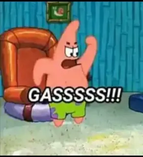 ➖ Patrick Star Spongebob Squarepants GASSSSSS!!! Patrick, Bob l'éponge, Dessin animé, Exaspéré, Gassssss telegram sticker