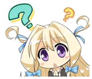 🤔 pergunta, anime, personagem, fofo, kawaii, expressão telegram sticker