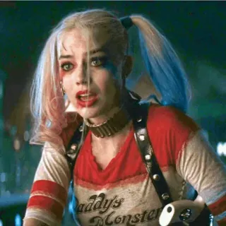 😰 Harley Quinn Suicide Squad Daddy's Monster Harley Quinn, DC Comics, Villano, Superhéroe, Escuadrón Suicida, Margot Robbie telegram sticker