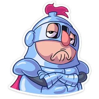 ☹️ ksatria, zirah, bosan, kartun, abad pertengahan, karakter telegram sticker