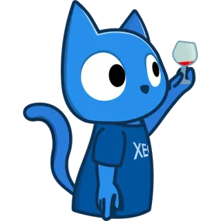 🍷 Xen kucing, hewan, kartun, karakter, minuman, anggur, Xen, pesta telegram sticker