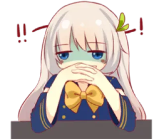 😐 Anime, Lucu, Gadis, Stiker, Kawaii telegram sticker