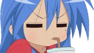 ☹️ Anime, Bebiendo, Lindo, Chica, Dibujo animado telegram sticker