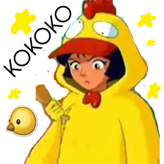 🐥 ayam, kostum, kartun telegram sticker