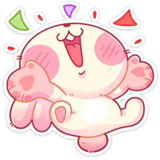 🥳 漫画, かわいい, カワイイ, 幸せ, 愛らしい, ステッカー, 動物, キャラクター telegram sticker