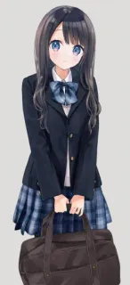 💖 Anime, Colegiala, Uniforme, Linda, Kawaii, Femenina, Manga telegram sticker