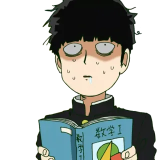📘 数学I Anime, Mathe, Charakter, Nervös, Schule whatsapp sticker
