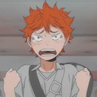 🧡 Hinata Shoyo Haikyuu!! อนิเมะ, การ์ตูน, ร้องไห้, อารมณ์, สะเทือนอารมณ์ whatsapp sticker