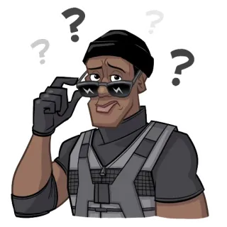 😎 personage, vraag, sticker, bril, twijfelend, denkend telegram sticker