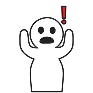❗ shock, panic, surprise, exclamation, stick figure, warning telegram sticker