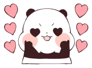 😍 Panda, Amor, Lindo, Corazón, Animal telegram sticker