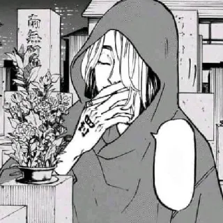 🚬 Anime, Manga, Sweat à capuche, Fleur, Cimetière, Triste, Illustration, Deuil telegram sticker