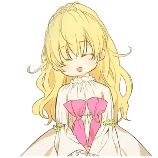😄 Anime, Mangá, Garota, Fofa, Chibi, Loira whatsapp sticker