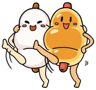 👯 漫画, 可愛い, かわいい, 友情, イラスト whatsapp sticker