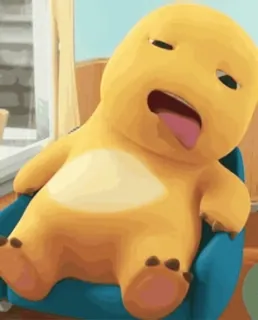 🍼 Cartoon, Schläfrig, Gelb, Figur, Niedlich, Faul telegram sticker