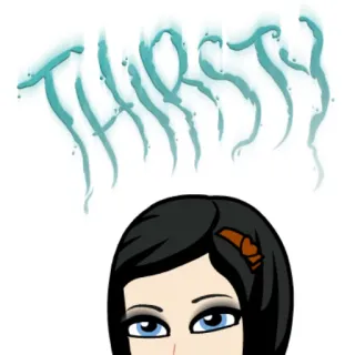 💦 THIRSTY 喉の渇き, 漫画, 絵文字, アバター, 喉が渇いた, 水 telegram sticker