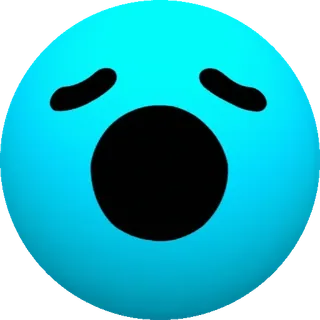 🥱 Émotion, Triste, Bleu, Visage, Simple, Dessin animé whatsapp sticker