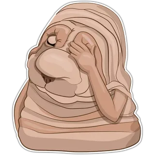 😕 triste, assustado, cansado, criatura, monstro telegram sticker