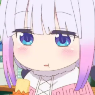 🍚 Kanna Kamui Miss Kobayashi's Dragon Maid Anime, Dragão, Kawaii, Fofo, Kanna, Chibi, Comendo whatsapp sticker