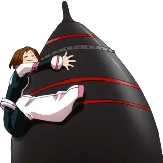 😘 Ochaco Uraraka My Hero Academia ochaco uraraka, anime, my hero academia, abrazando, fanart telegram sticker