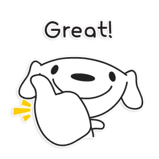 👍 Great! Hund, Daumen hoch, Positiv, Süß, Tier, Zustimmung telegram sticker