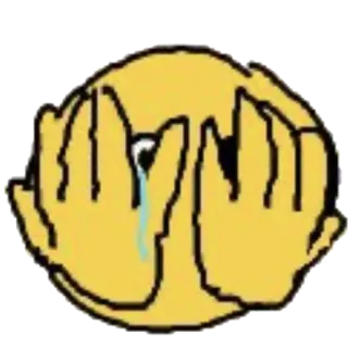 😿 emoji, sad, crying, emoticon, hands, facepalm telegram sticker