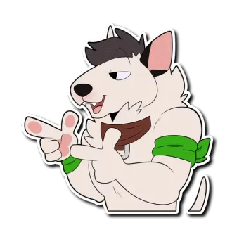 😏 dog, animal, cartoon, character, gesture, fingers, cute, pose telegram sticker