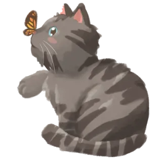 🦋 gatto, farfalla, animale, carino, animale domestico, felino, gattino telegram sticker