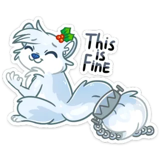 😅 This is Fine chó, hoạt hình, meme, ổn thôi, giáng sinh, ngày lễ telegram sticker