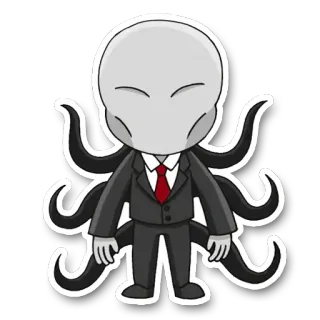 😶 Slenderman Horror, Slender Man, Potwór, Straszny, Mit, Legenda Miejska, Nadprzyrodzony telegram sticker