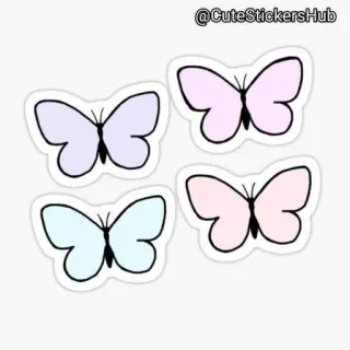 👀 @CuteStickersHub mariposa, mono, pastel, pegatinas whatsapp sticker