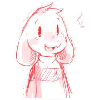 😃 Asriel Dreemurr Undertale monstre, mignon, asriel, undertale, personnage, jeu vidéo telegram sticker