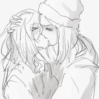 👯‍♀ hugging, love, affection, anime, kissing telegram sticker