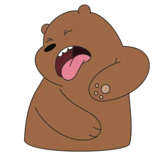 🤢 Grizzly Bear We Bare Bears orso, cartone animato, lingua, grizzly, We Bare Bears telegram sticker