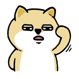 😳 狗, 卡通, 动物, 可爱, 疲惫, 表情 whatsapp sticker