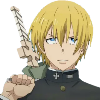 😠 Arthur Boyle Fire Force anime, Arthur Boyle, Fire Force, blond hair, anime character telegram sticker