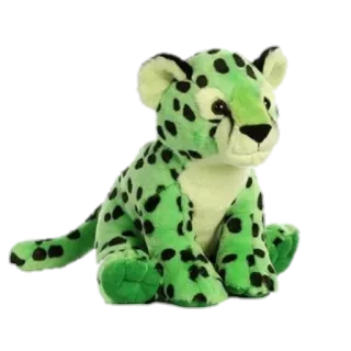 🐅 leopardo, peluche, giocattolo, animale, peluche, verde telegram sticker