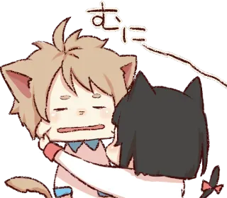 😬 むに Аниме, Кошачьи ушки, Чиби, Муни, Милый telegram sticker