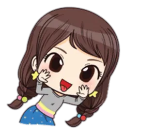 😛 Desenho animado, Menina, Bonito, Anime, Adesivo telegram sticker