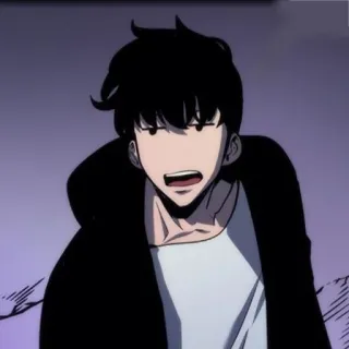 🗝 アニメ, 男, ソン・ジンウ, 俺だけレベルアップ whatsapp sticker