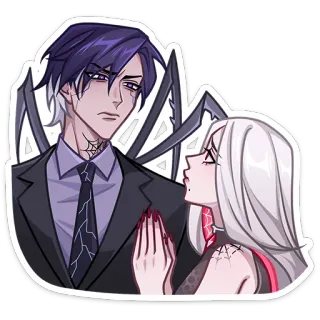 ❤️ паук, монстр, аниме, готика, пара, мультфильм, фэнтези whatsapp sticker