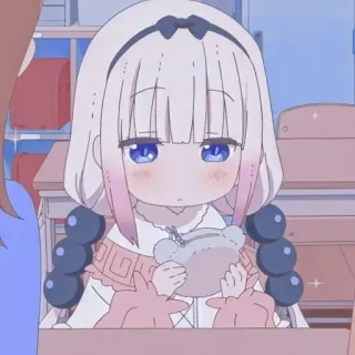 🍬 Kanna Kamui Miss Kobayashi's Dragon Maid 애니메이션, 칸나, 드래곤 메이드, 귀여운, 카와이 whatsapp sticker