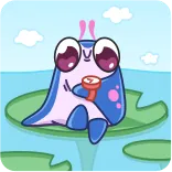 ⏰ cartoon, character, cute, frog, pond, lilypad telegram sticker