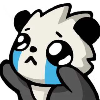 😢 triste, chorando, panda, emoticon, desenho animado, lágrimas telegram sticker