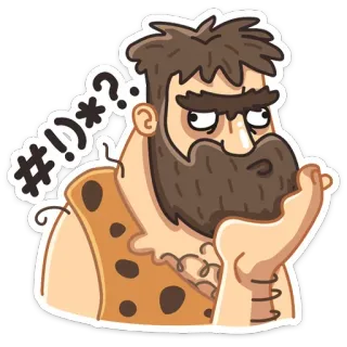 🤬 #!)*? Cavernícola, Pegatina, Ofensivo, Dibujos animados whatsapp sticker