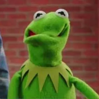 😐 Kermit 커밋, 개구리, 머펫, 짐 헨슨, 인형, 초록색 telegram sticker