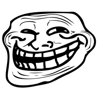 😄 Trollface Meme, Internet, Troll, Cara, Humor, Divertido telegram sticker