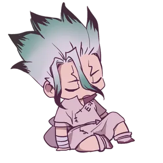 😪 Ishigami Senku Dr. Stone 애니메이션, 만화, 치비, 닥터 스톤, 이시가미 센쿠, 센쿠 telegram sticker